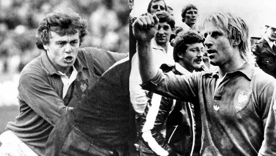 Jérôme Gallion (à gauche) et Jean-Pierre Rives (à droite) ont accompli l’un des plus grands exploits du rugby français. Ce 14 juillet 1979, au sein d’une équipe de France pleine de surprises, ils devenaient les premiers à faire tomber les All-Blacks sur leurs terres 