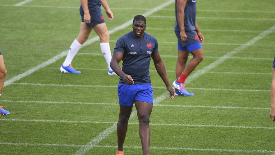 Yacouba Camara (France) lors d'un entraînement des Bleus à Marcoussis