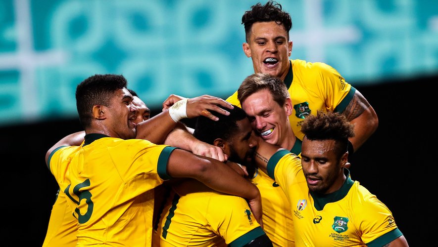 Les Australiens célèbrent la victoire contre les Fidji