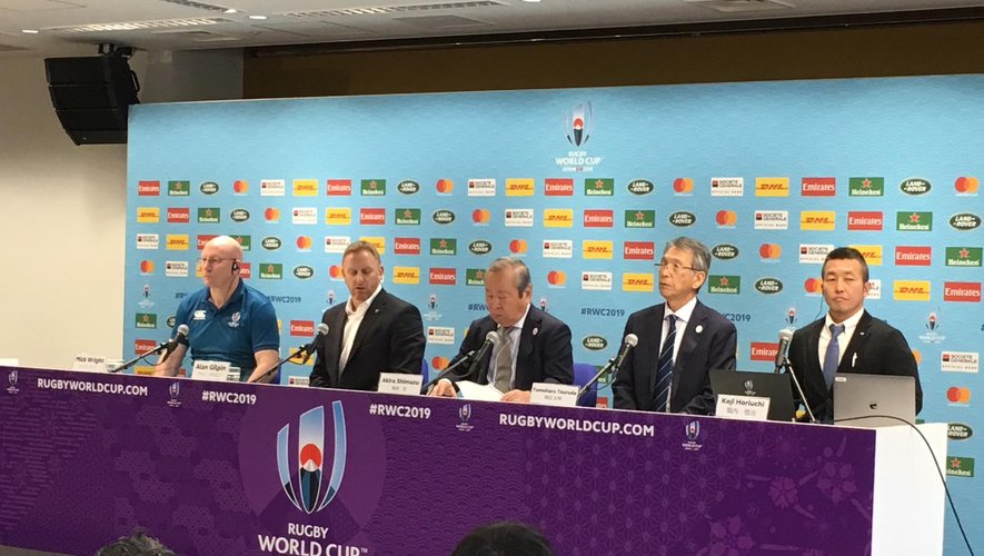 Jeudi midi, le directeur de la Coupe du monde de rugby 2019, Alan Gilpin annonce à la presse l’annulation des matchs France - Angleterre et Nouvelle-Zélande - Italie.