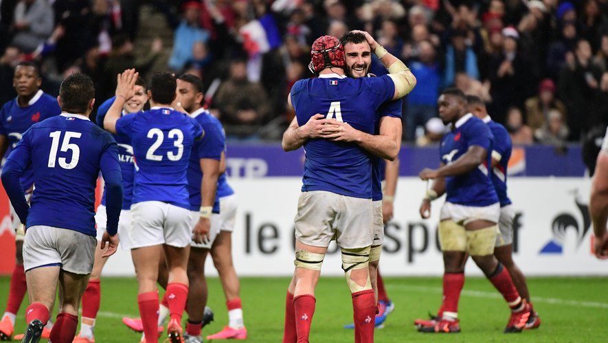 Tournoi des Six Nations 2020 - La joie du XV de France après la victoire contre l'Angleterre