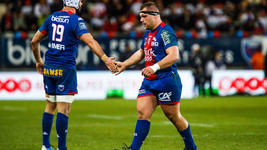 Jerome REY of Grenoble and Steeve BLANC MAPPAZ of Grenoble during the Pro D2 match between Grenoble and Perpignan at Stade des Alpes on February 13, 2020 in Grenoble, France. (Photo by Romain Biard/Icon Sport) - Steeve BLANC MAPPAZ - Jerome REY - Stade des Alpes - Grenoble (France)