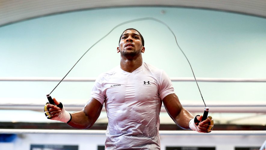 Anthony Joshua during the workout at the English Institute of Sport, Sheffield on March 21st, 2018. Photo : PA Images / Icon Sport