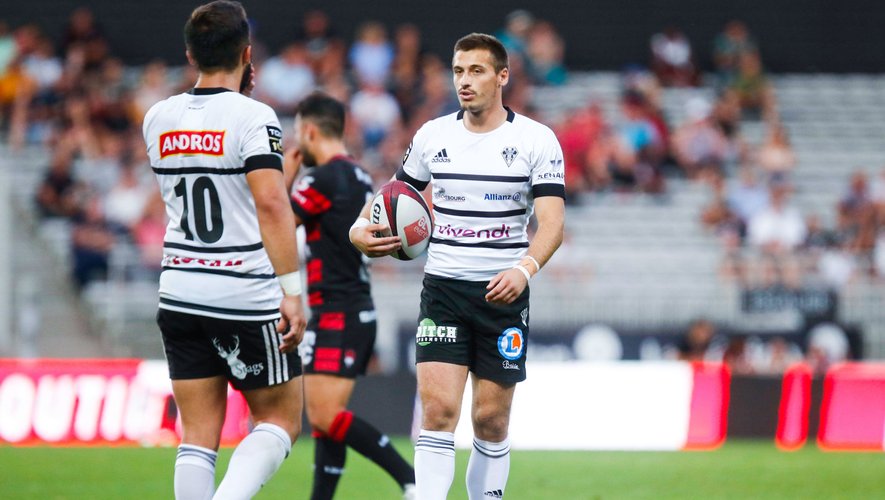 Julien BLANC of Brive and Enzo HERVE of Brive during the Top 14 match between Lyon OU and Brive at Stade Gerland on September 14, 2019 in Lyon, France. (Photo by Romain Biard/Icon Sport) - Julien BLANC - Stade Amedee-Domenech - Brive-la-Gaillarde (France)