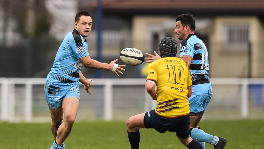 Arthur SEIGNEURET of Massy and Jean Baptiste CLAVERIE of Massy during the French Federal 1 Rugby match between Drancy and Massy at Stade Guy Moquet on February 22, 2020 in Drancy, France. (Photo by Baptiste Fernandez/Icon Sport) - Jean-Baptiste CLAVERIE - Arthur SEIGNEURET - Drancy (France)