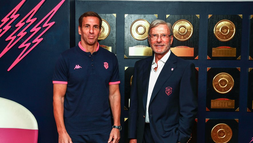 Head coach Gonzalo QUESADA and Owner and President, Dr Hans-Peter WILD during the Press Conference Stade Francais at Stade Jean Bouin on June 30, 2020 in Paris, France. (Photo by Elliott Chouraqui/Icon Sport) - Hans PETER WILD - Gonzalo QUESADA - Stade Jean Bouin - Paris (France)