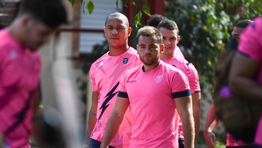 Joris SEGONDS of Stade Francais and Gael FICKOU during the Stade Francais training session on September 11, 2020 in Paris, France. (Photo by Anthony Dibon/Icon Sport) - Joris SEGONDS - Gael FICKOU - Stade Jean Bouin - Paris (France)