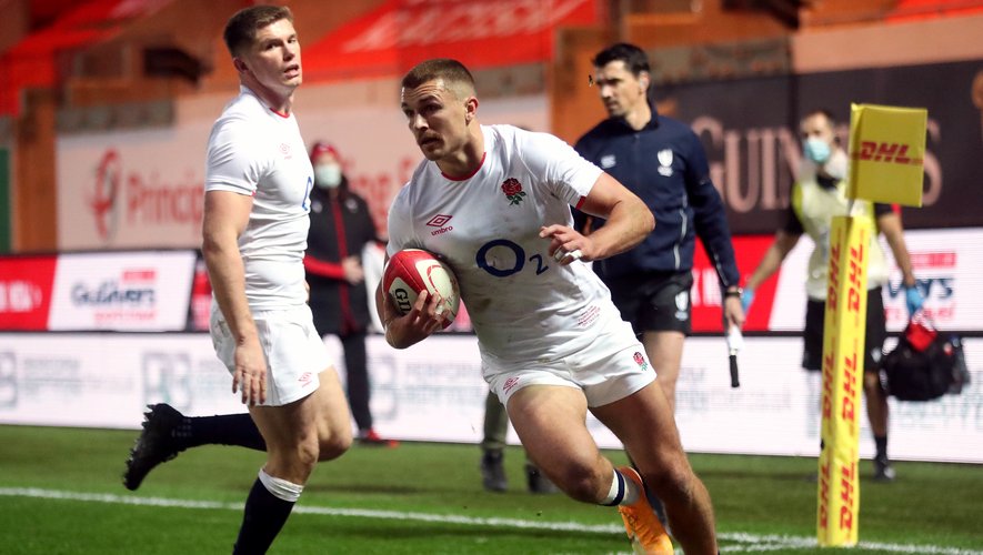 England's Henry Slade scores his side's first try during the Autumn Nations Cup match at Parc y Scarlets, Wales. 
By Icon Sport - Millennium Stadium - Cardiff (Pays de Galles)