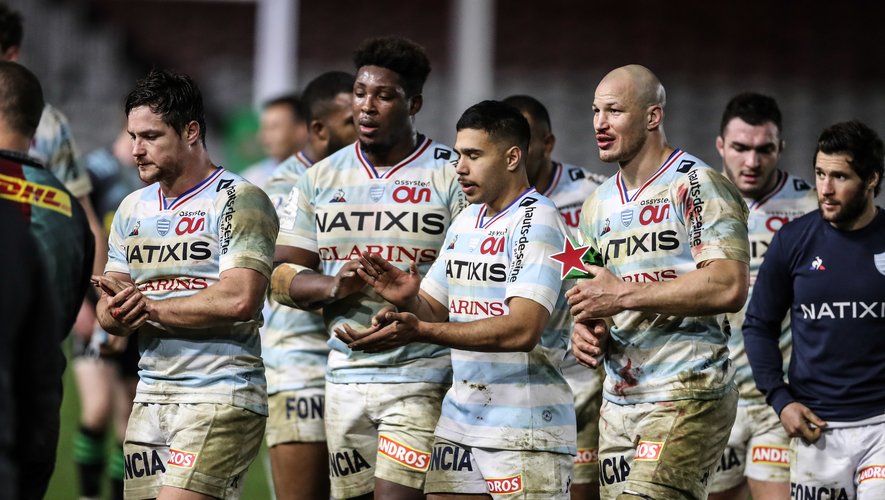 Henry Chavancy (left) leads his Racing 92 players off the pitch at full time during the Scores Champions Cup match between Harlequins and Racing 92 on 20th December 2020
Photo by MB Media / Icon Sport - Henry CHAVANCY - Wenceslas LAURET - Georges-Henri COLOMBE - Donovan TAOFIFENUA - Twickenham Stoop - Londres (Angleterre)
