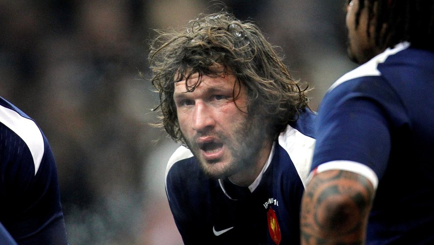 France's Lionel Nallet reacts during their Six Nations rugby union match against Ireland at Stade de France stadium in St Denis, February 13, 2010