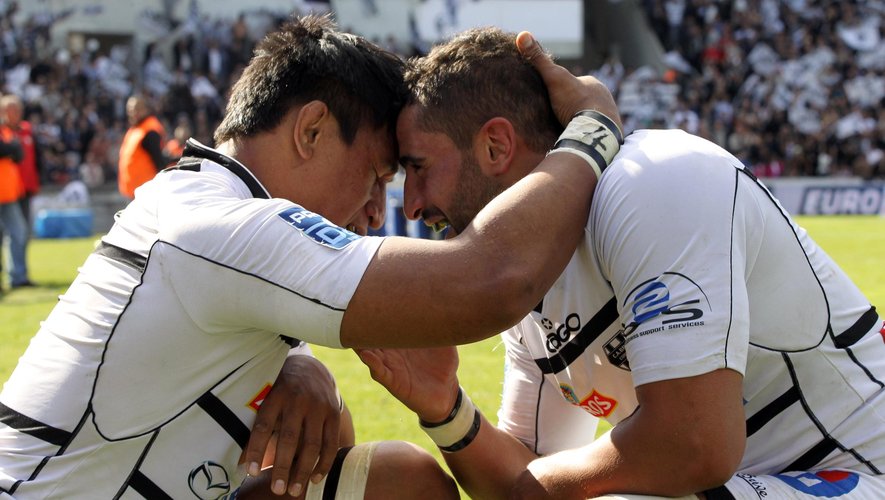 RUGBY 2013 Brive's flanker Poutasi Luafutu and flanker Said Hireche