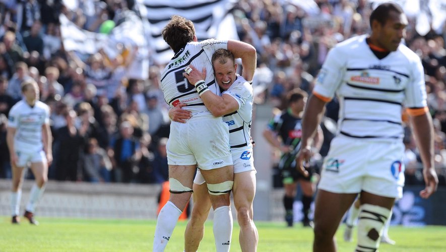 RUGBY  Brive's players react during the French Pro D2 final rugby Union match Pau vs. Brive on May 19, 2013, at Chaban Delmas stadium in Bordeaux. Brive won promotion to the French Top 14 with a 30-10 victory over Pro D2 rivals Pau.