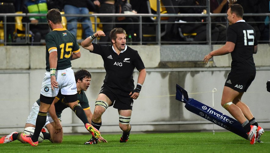 La joie de Richie McCaw après son essai - Nouvelle-Zélande Afrique du Sud - 13 septembre 2014