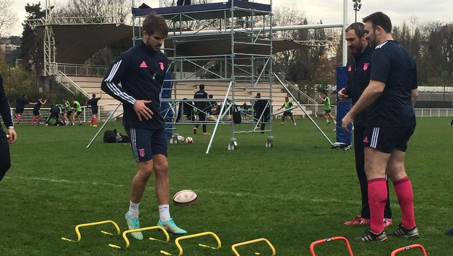Hugo Bonneval de retour à l'entrainement du Stade français - 28 novembre 2014