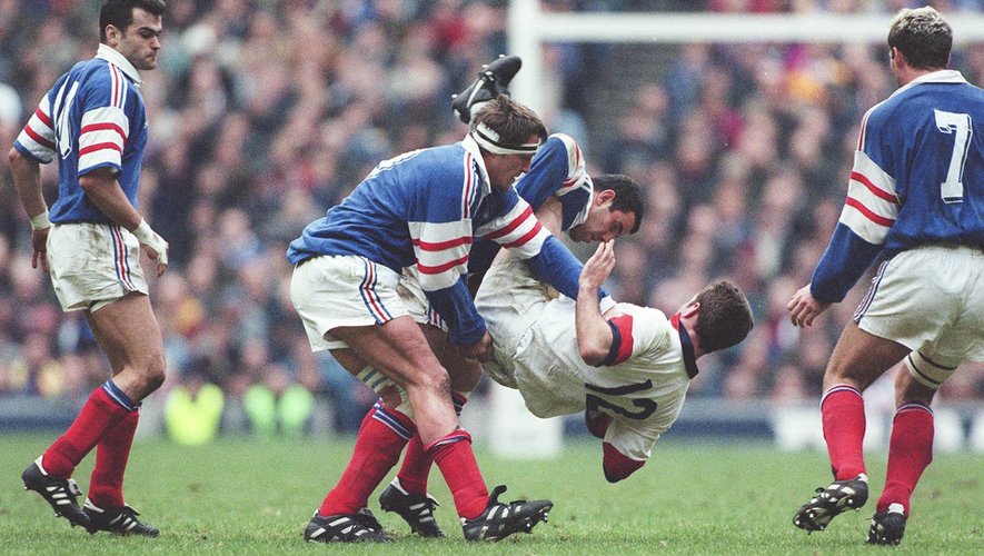 Richard Castel et Christophe Lamaison face à l'Angleterre en 1997