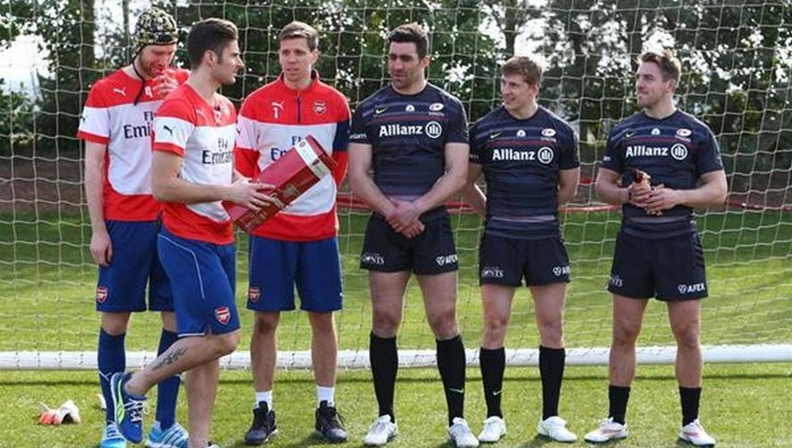 Le défi entre les joueurs d'Arsenal et ceux des Saracens - Photo World Rugby