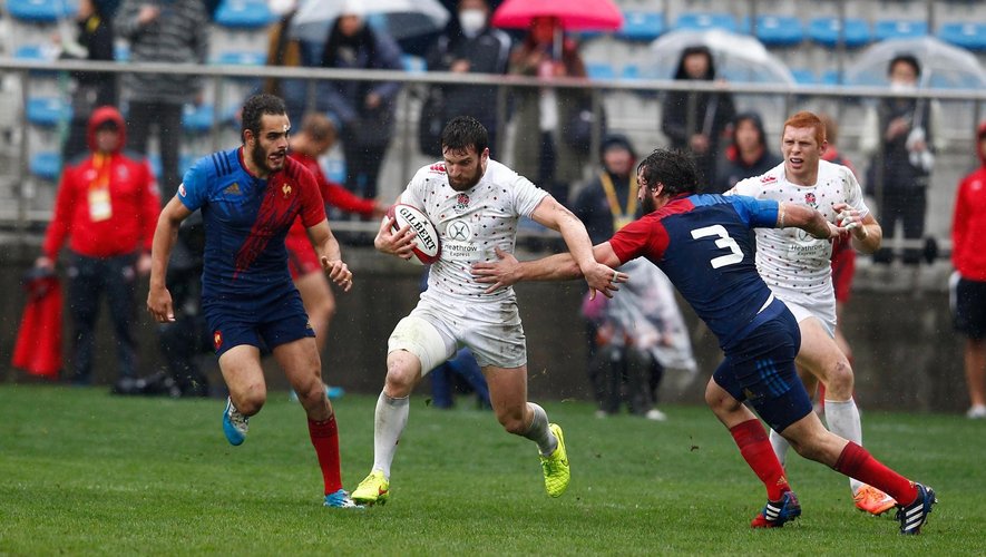 L'Anglais Charlie Hayter lors du quart de finale de la Cup contre les Français - Photo: World Rugby/Martin Seras Lima