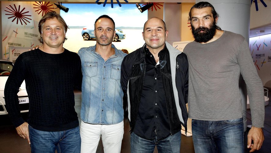 Vincent Moscato en compagnie des consultants RMC Denis Charvet, Eric Di Méco et Sébastien Chabal