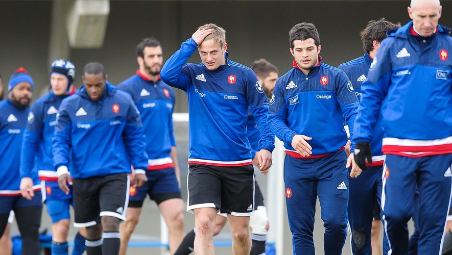 Le groupe du XV de France à l'entraînement au CNR de Marcoussis - 24 février 2015