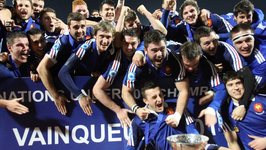 La joie des Bleuets après leur Grand Chelem dans le Tournoi des 6 nations - France Irlande U20 - 14 mars 2014