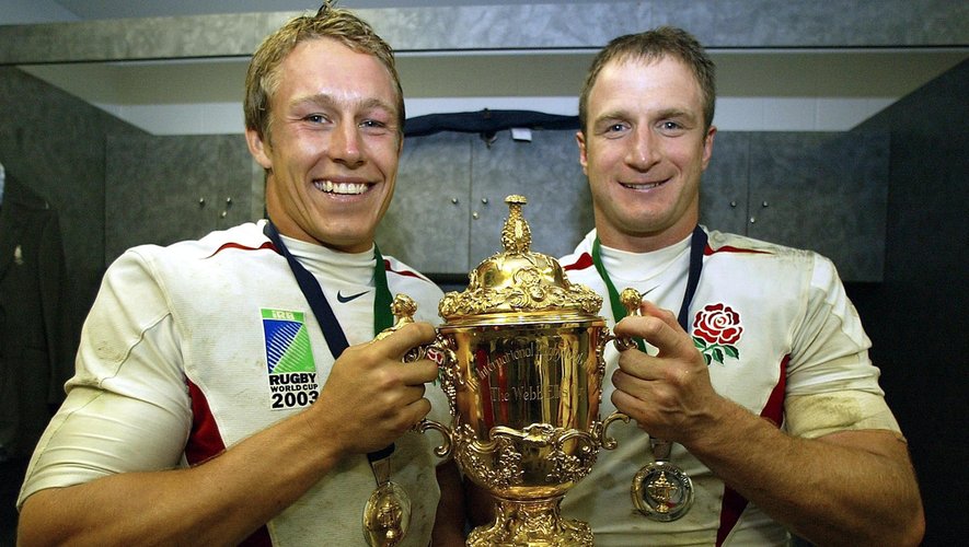 Jonny Wilkinson et Mike Catt, champions du monde 2003