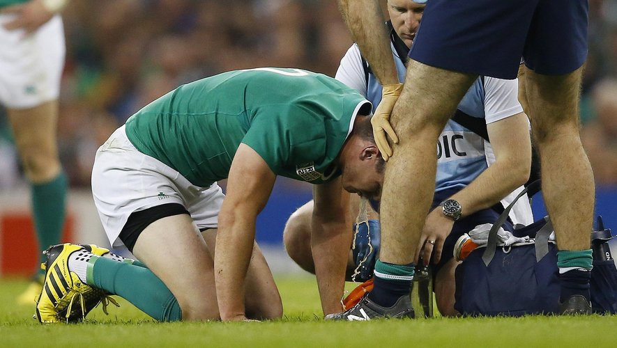 Jonathan Sexton (Irlande) blessé face à la France - 11 octobre 2015