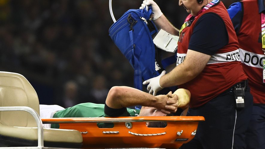 Peter O'Mahony (Irlande) sort sur blessure face à la France - le 11 octobre 2015