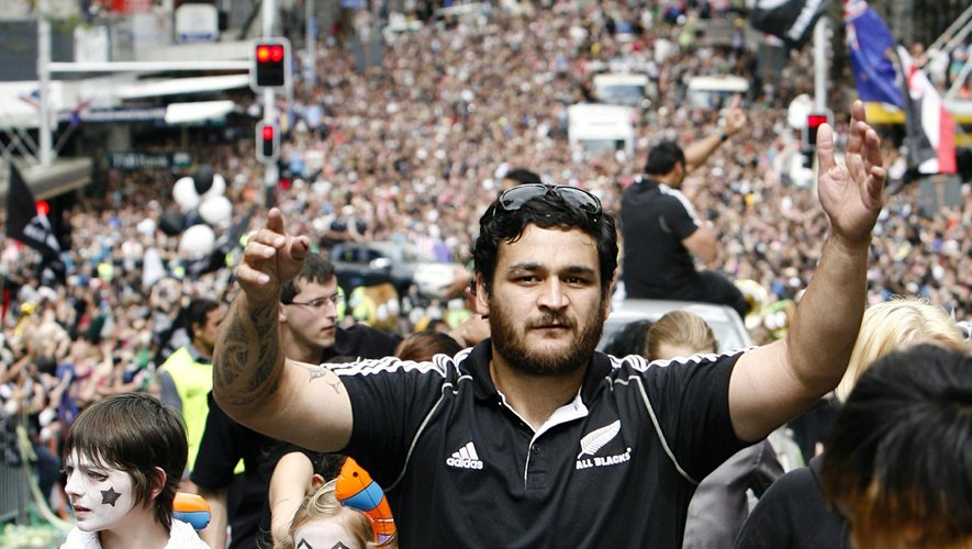 Piri WEEPU - 24.10.2011 - Parade des All Blacks dands les rues de Auckland - Coupe du Monde de Rugby 2011 - Photo  SCStile  Icon Sport