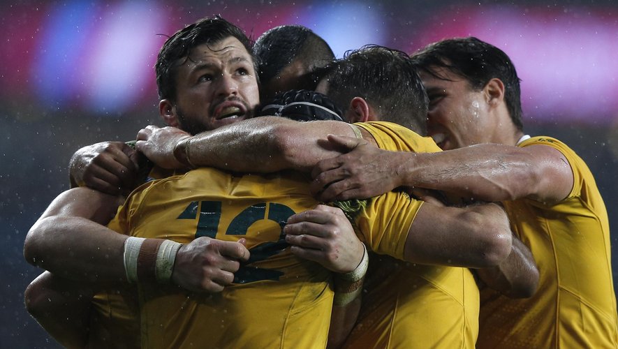La joie des Australiens après leur victoire sur l'Ecosse en quart