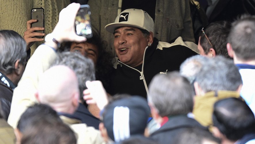 Diego Maradona lors de la demi-finale Argentine-Australie - 25 octobre 2015