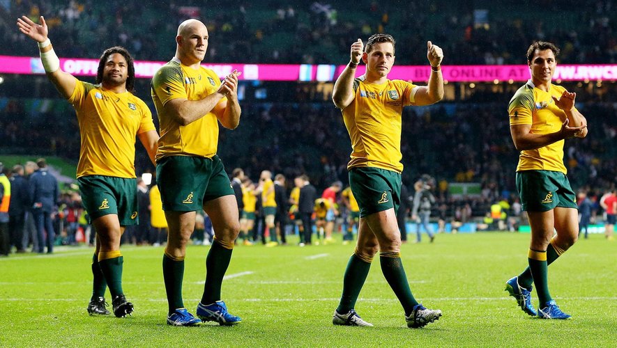 La joie des Australiens après le quart de finale Australie-Ecosse - 18 octobre 2015