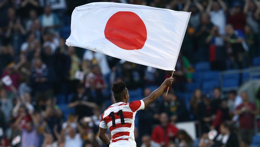 L'ailier du Japon, Kotaro Matsushima, après la victoire sur l'Afrique du Sud - 19 septembre 2015