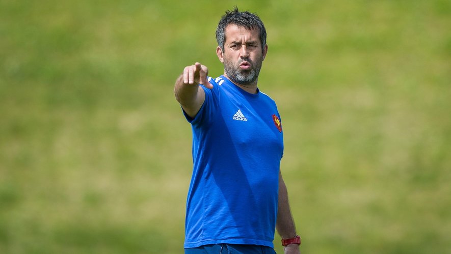 Frédéric Pomarel, entraîneur de France 7 (28 mai 2015).