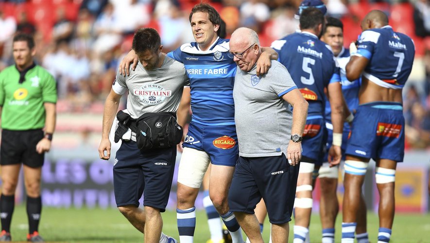 Benjamin Urdapilleta lors de sa blessure contre Toulouse en septembre 2015