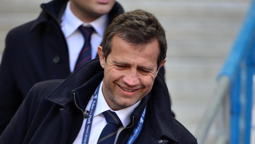 Fabien Galthié dans les tribunes avant France-Ecosse - 7 février 2015