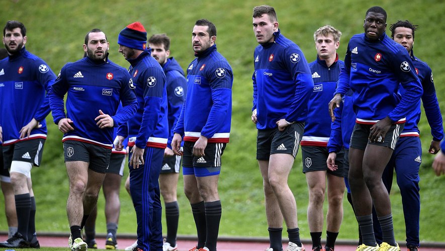 Les joueurs du XV de France à l'entraînement - 9 février 2016