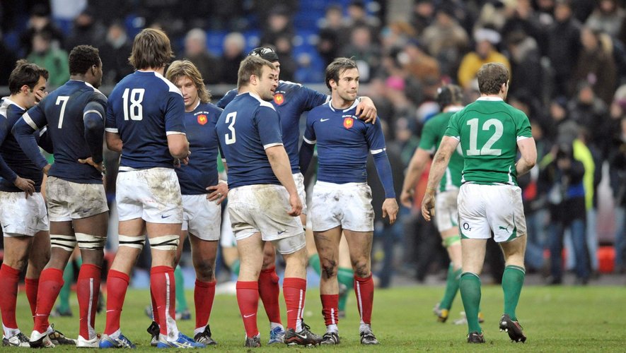 La joie des Français après leur victoire face aux Irlandais en février 2010 (33-10). Le dernier en date à Paris