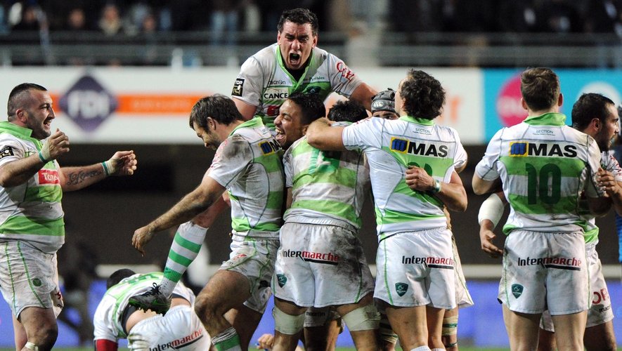 La joie de la Section paloise qui est allée gagner à Montpellier - 20 février 2016