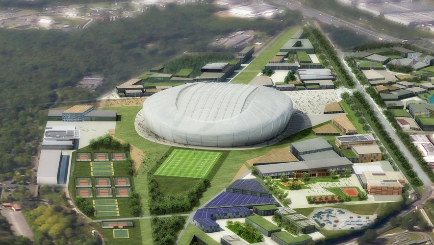 Evry Grand stade FFR - Vue d'ensemble du site horizon 2025 - copyright DVVD Architectes Ingenieurs - Azuga