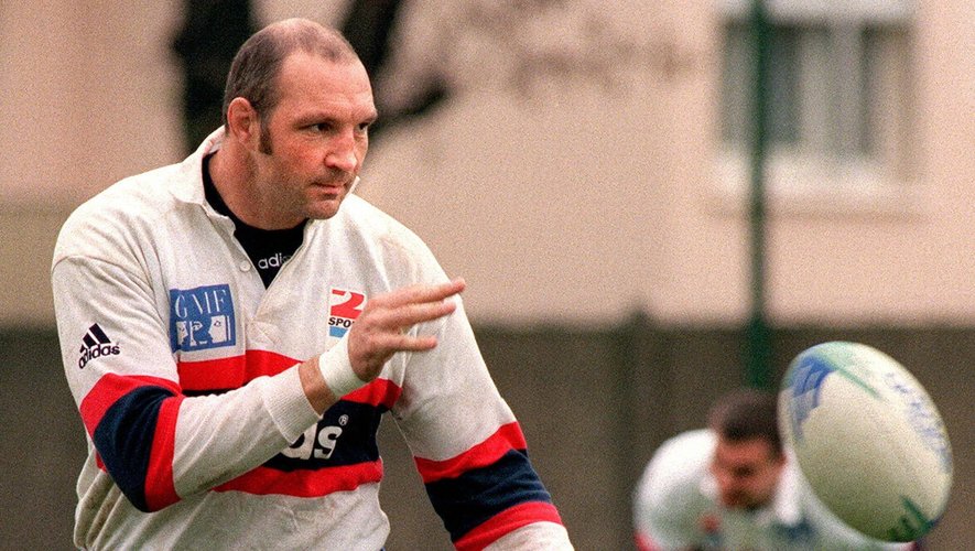 Olivier Merle, lors d'un entraînement des Bleus en 1997
