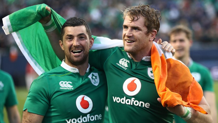 Rob Kearney et Jamie Heaslip lors du succès historique de l'Irlande face à la Nouvelle-Zélande.