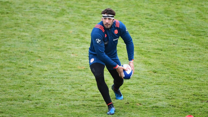 Rémi Lamerat (XV de France) à l'entraînement - février 2017