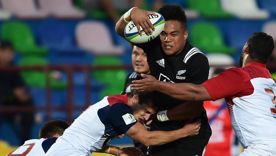 Tima Faingaanuku (Nouvelle-Zélande U20) face à la France - Crédit : World Rugby