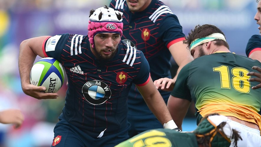 Théo Millet (France U20) face à l'Afrique du Sud - Crédit : World Rugby
