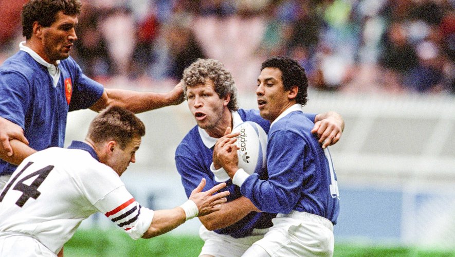 Serge Blanco lors de France - Angleterre : 1/4 de finale Coupe du monde 1991