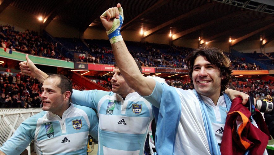 Felipe Contepomi, Manuel Contepomi et Ignacio Corleto lors de la Coupe du monde 2007 de rugby