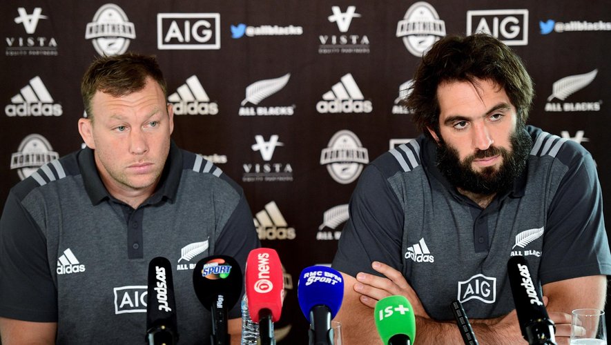Wyatt Crockett et Sam Whitelock, en conférence de presse, à 5 jours de France - Nouvelle-Zélande
