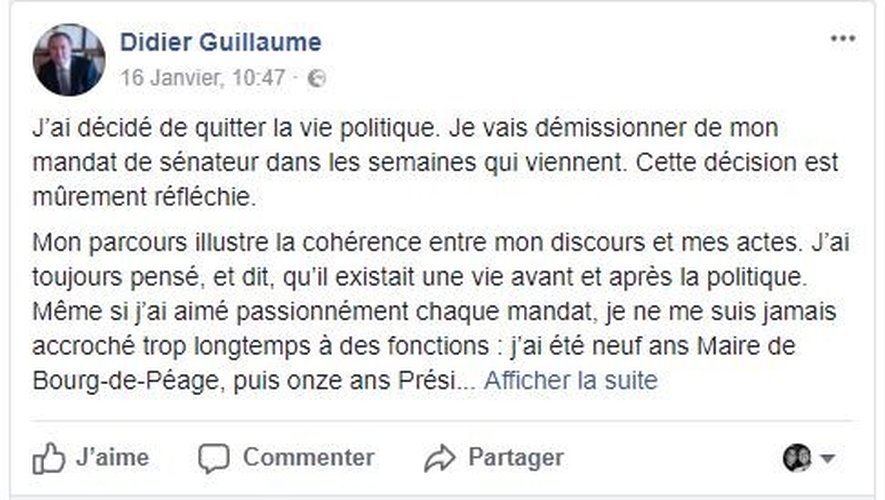 Commentaire facebook - Didier Guillaume