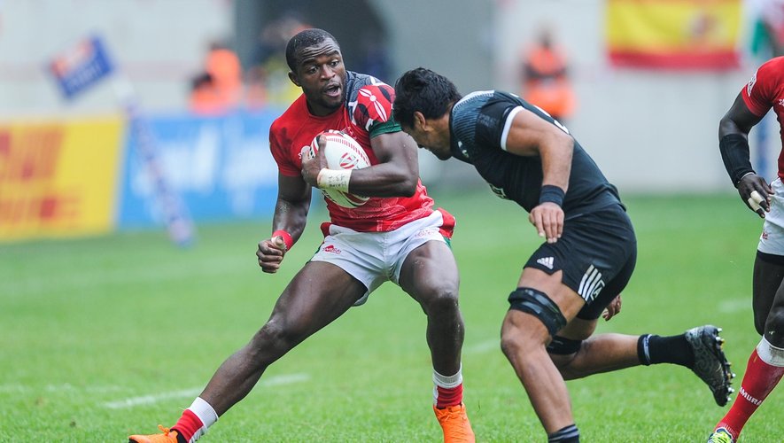 Rugby à 7 - Willy Ambaka (Kenya) contre la Nouvelle-Zélande