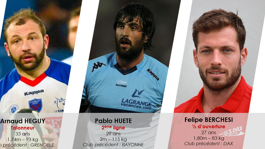 Recrue Dax - Fédérale 1 - Arnaud Heguy, Pablo Huete, Felipe Berchesi